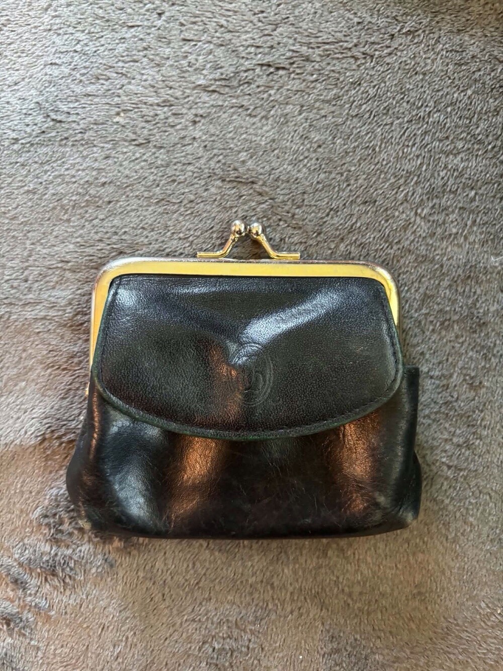 Buxton Genuine Leather Coin Purse Black Dual Compartment Wallet